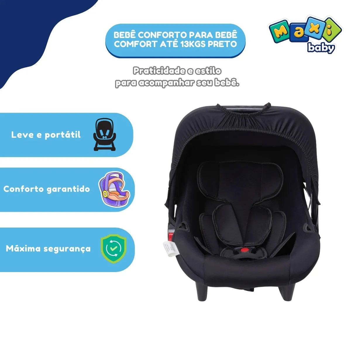 Bebê Conforto Para Bebê Comfort Até 13kgs Preto Maxi Baby