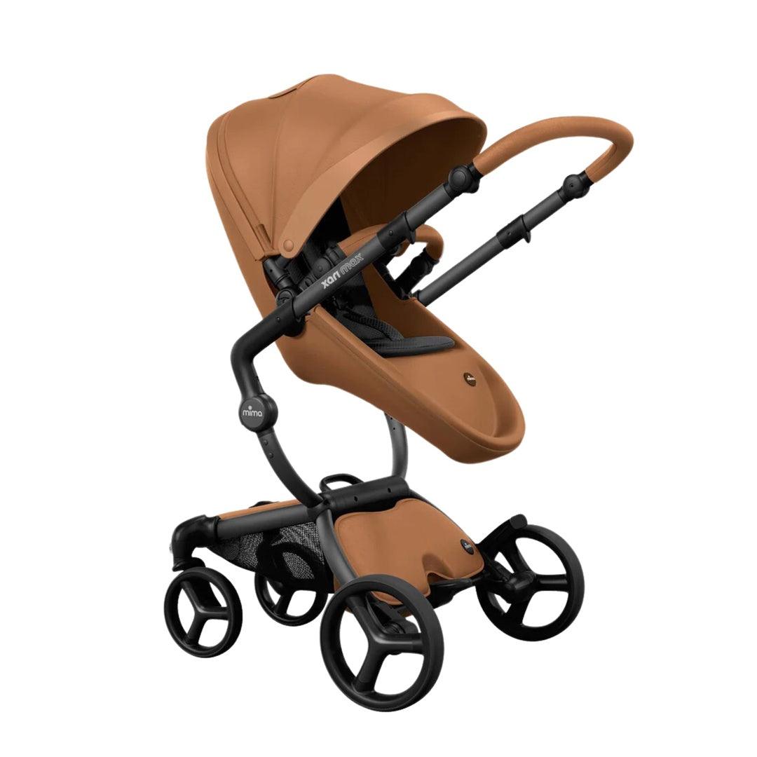 Carrinho de Bebê Mima Xari Max Caramelo Com Estrutura e Assento Preto