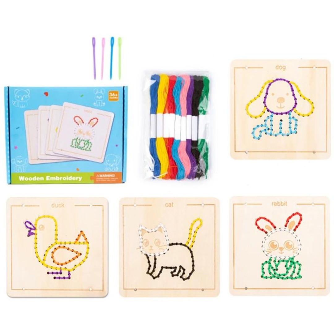 Brinquedos Montessori Jogo de Bordar para Crianças