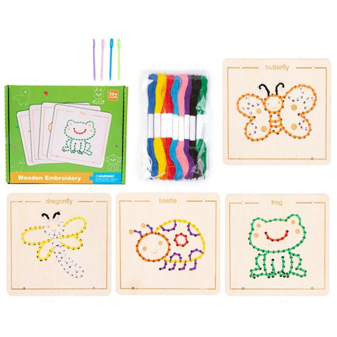 Brinquedos Montessori Jogo de Bordar para Crianças