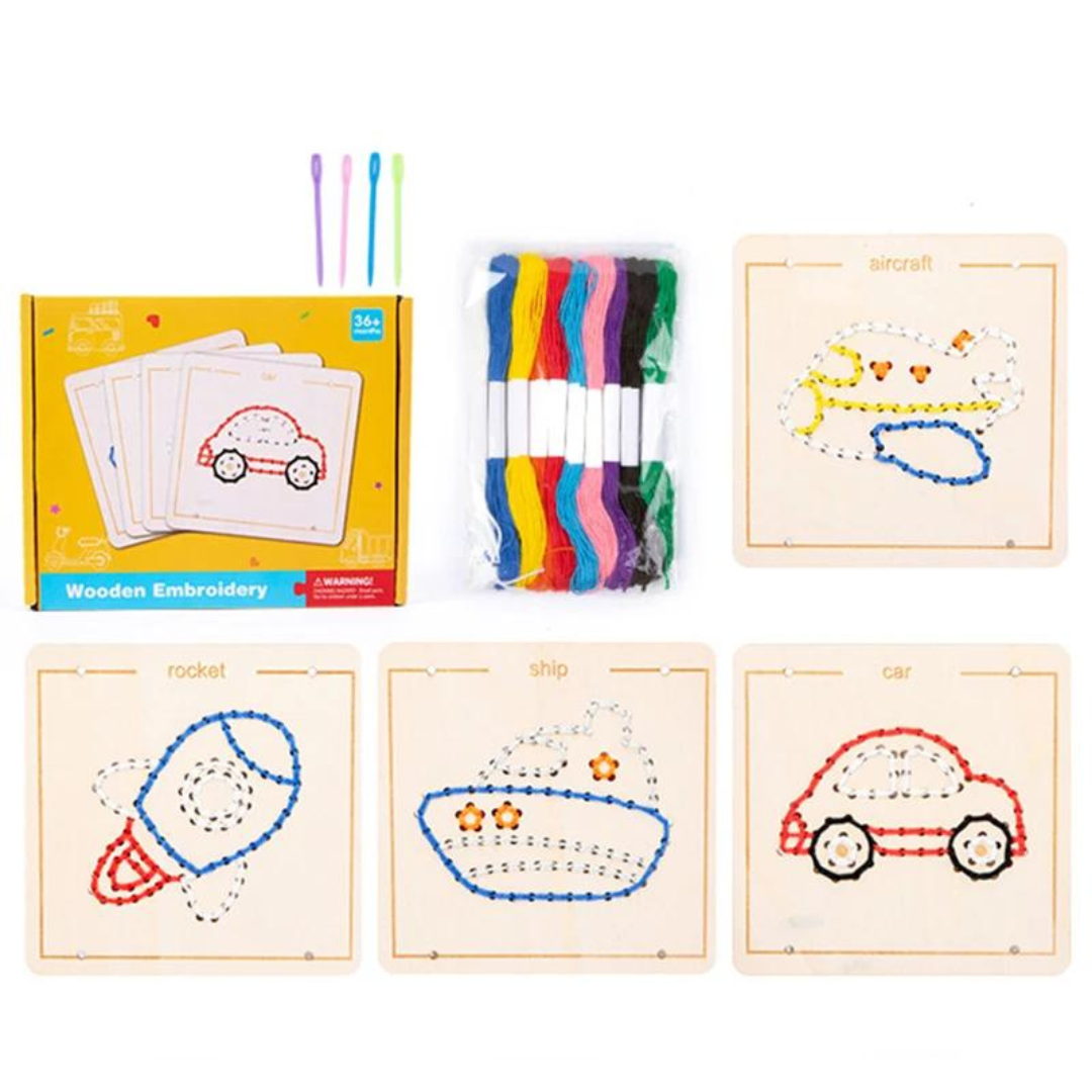 Brinquedos Montessori Jogo de Bordar para Crianças