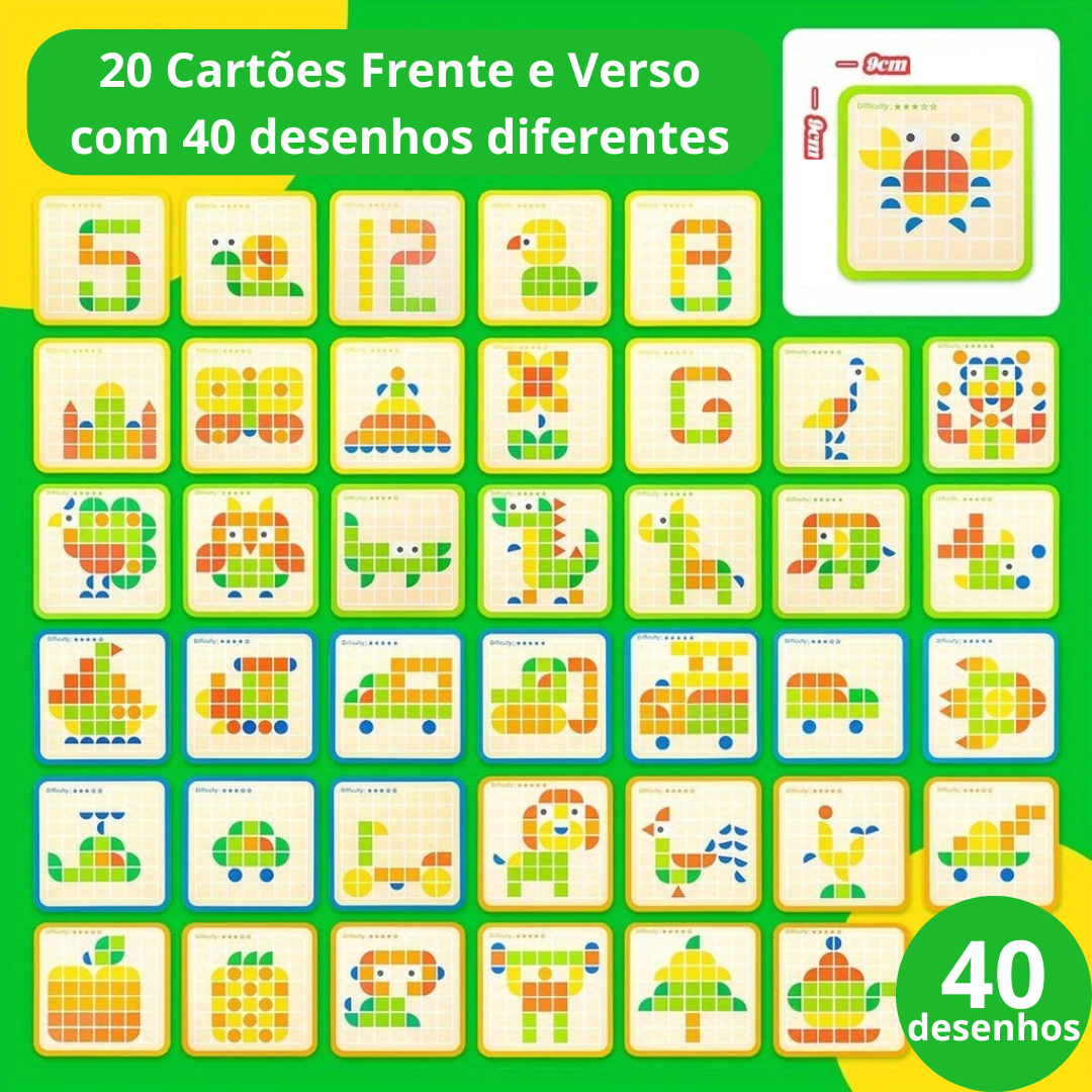 Quebra-cabeça Montessori de Madeira - Mosaico