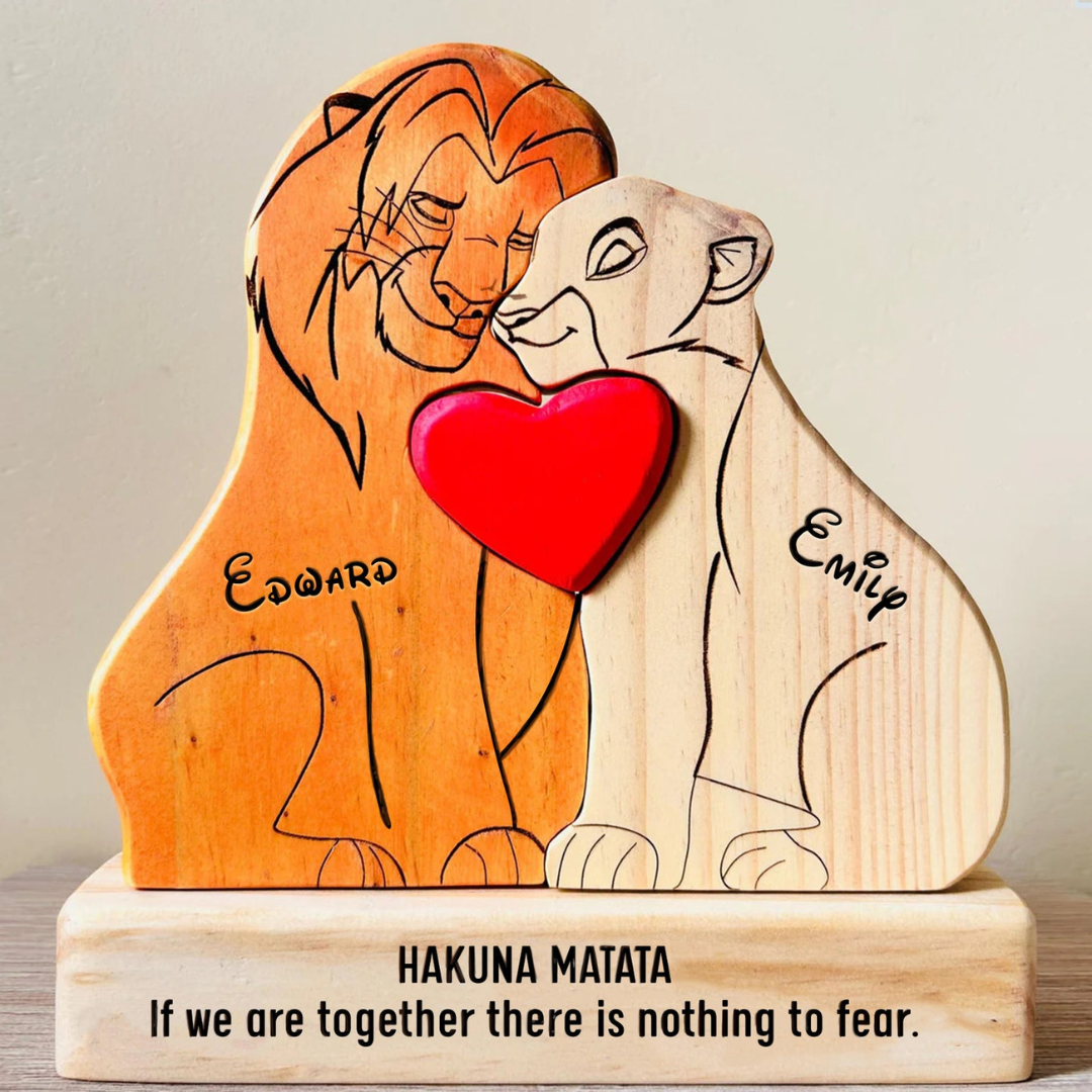 Puzzle de Madeira Personalizado Para Família - Rei Leão