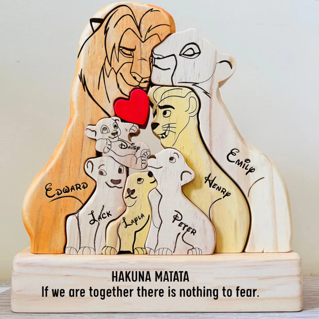 Puzzle de Madeira Personalizado Para Família - Rei Leão