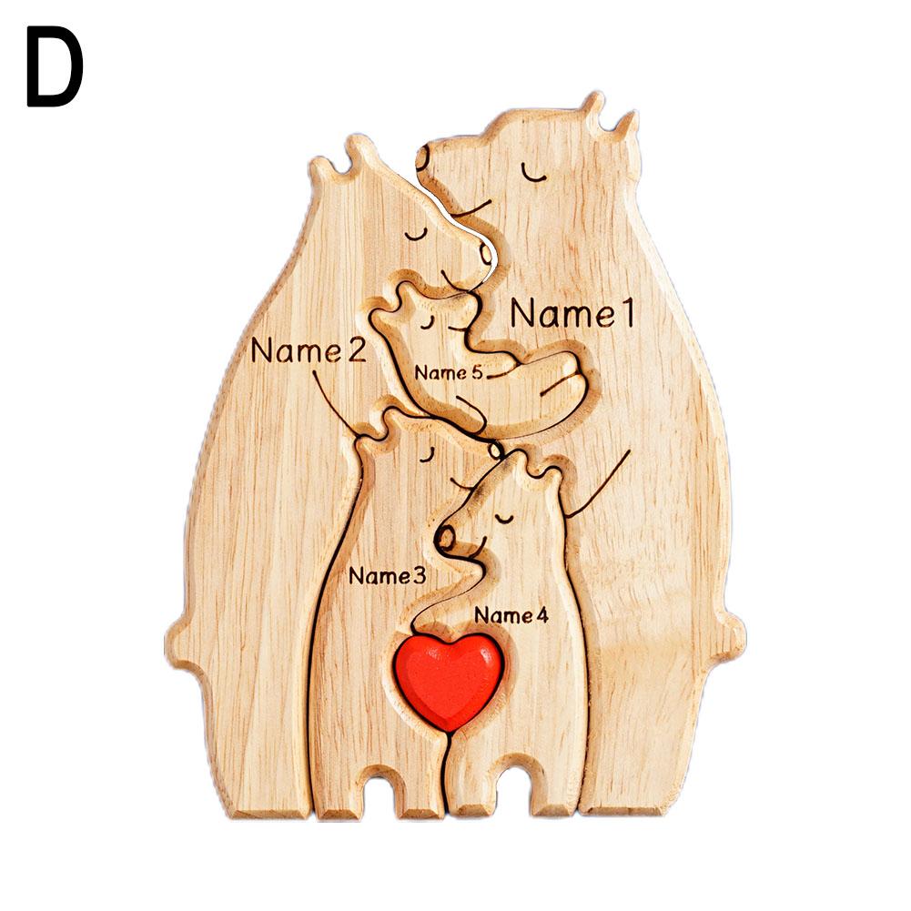 Quebra Cabeça Puzzle Madeira - Decoração Família Urso - SEM BASE