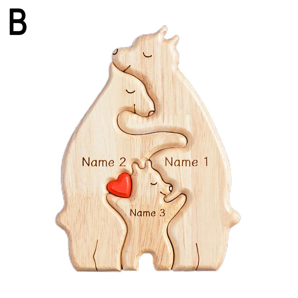 Quebra Cabeça Puzzle Madeira - Decoração Família Urso - SEM BASE