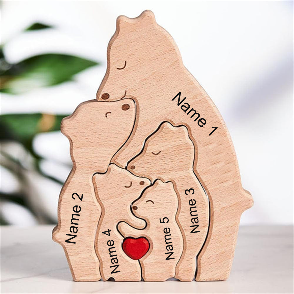 Quebra Cabeça Puzzle Madeira - Decoração Família Urso - Mãe Solo