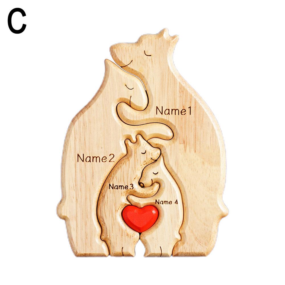 Quebra Cabeça Puzzle Madeira - Decoração Família Urso - SEM BASE