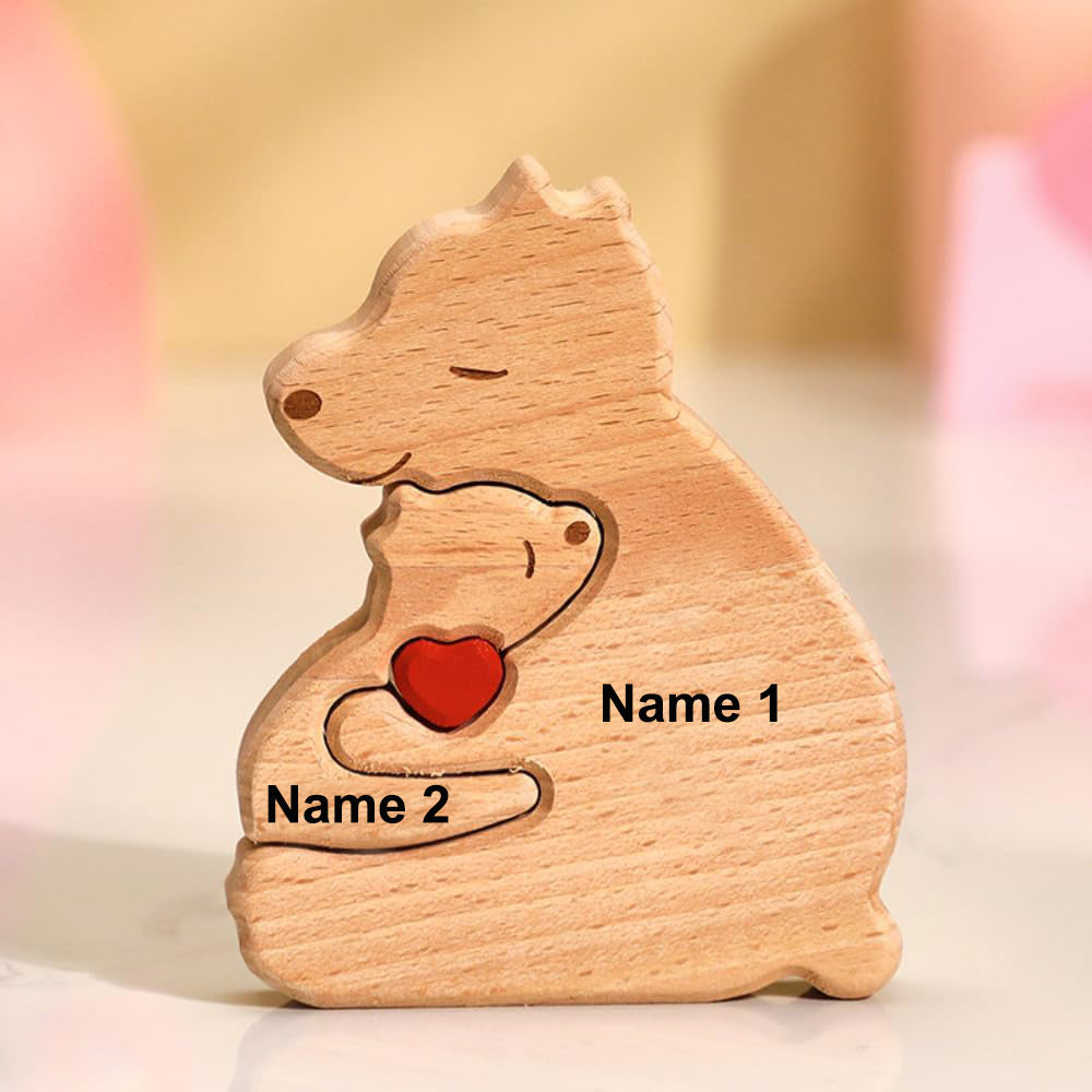 Quebra Cabeça Puzzle Madeira - Decoração Família Urso - Mãe Solo