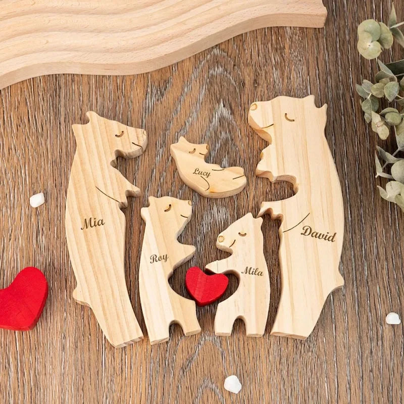 Quebra Cabeça Puzzle Madeira - Decoração Família Urso - SEM BASE