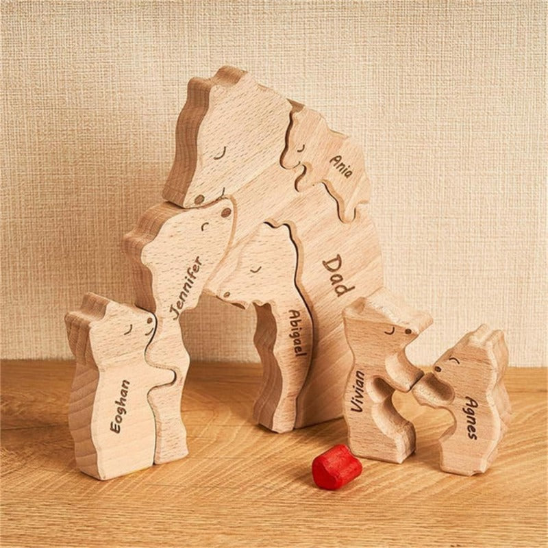 Quebra Cabeça Puzzle Madeira - Decoração Família Urso - Mãe Solo