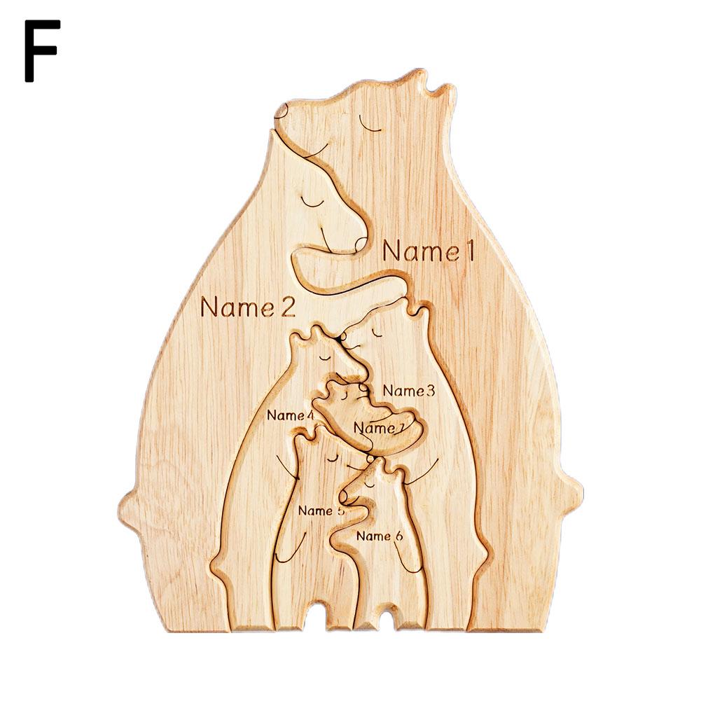 Quebra Cabeça Puzzle Madeira - Decoração Família Urso - SEM BASE