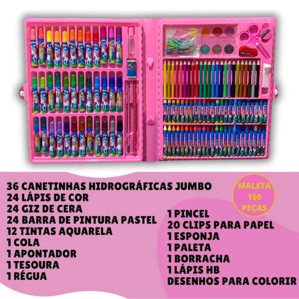 Kit Estojo de Pintura Infantil 150 Peças