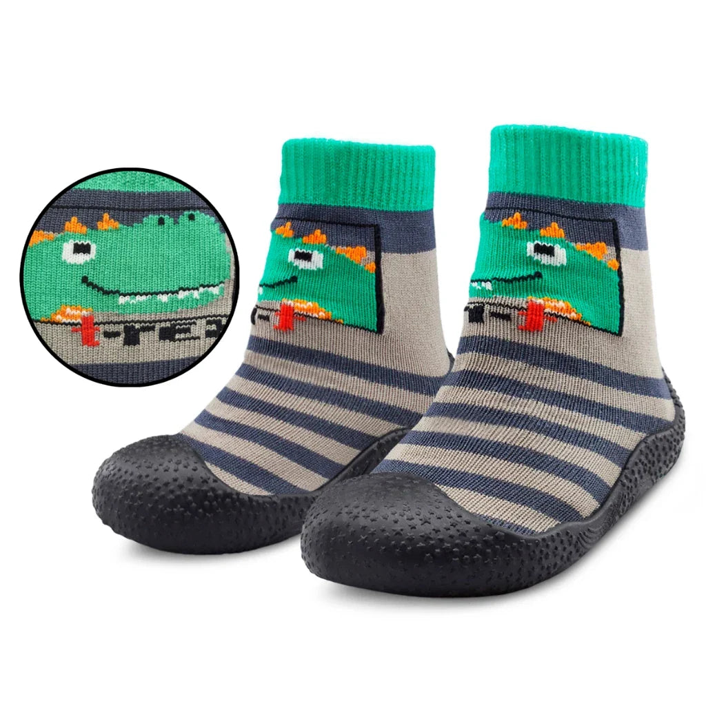 Kit 2 Pares Meia com Sola Bebê Emborrachada