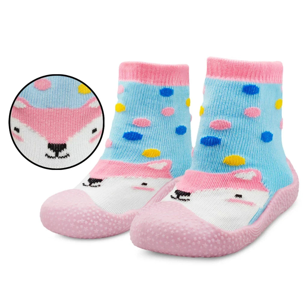 Kit 2 Pares Meia com Sola Bebê Emborrachada