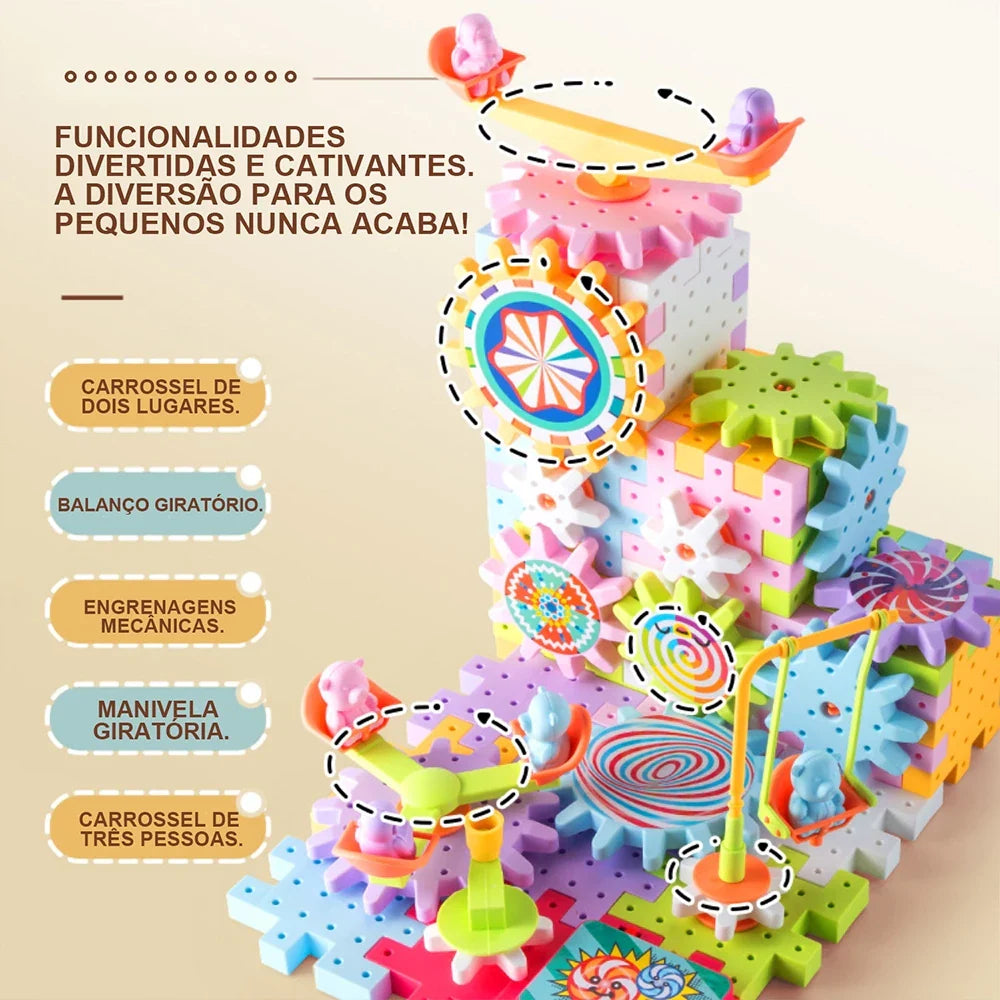 Brastoy Blocos Montar Construção Engrenagens STEAM