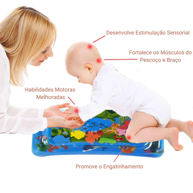 Tapete Inflável com Água Atividade Sensorial Bebês