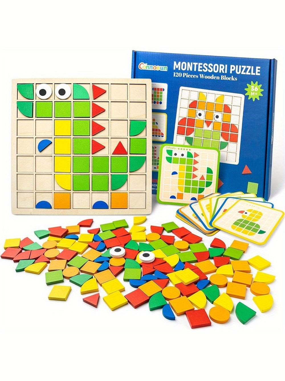 Quebra-cabeça Montessori de Madeira - Mosaico