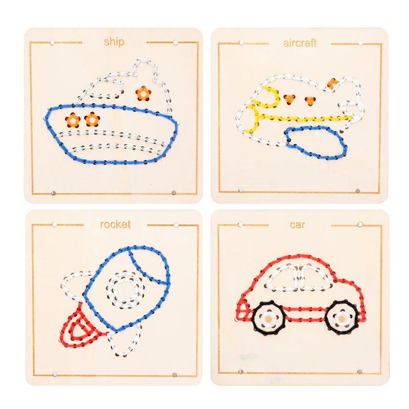Brinquedos Montessori Jogo de Bordar para Crianças