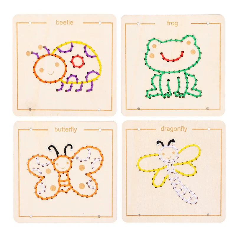 Brinquedos Montessori Jogo de Bordar para Crianças