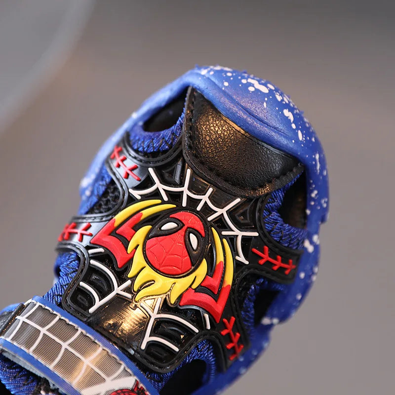 Sandália Infantil Menino Com Led Homem Aranha