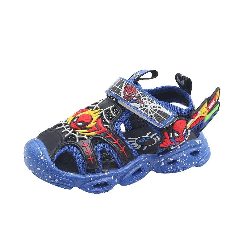 Sandália Infantil Menino Com Led Homem Aranha