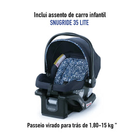 Carrinho Passeio c/Bebê Conforto Comfy Cruiser Preto Graco