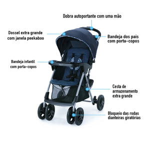 Carrinho Passeio c/Bebê Conforto Comfy Cruiser Preto Graco