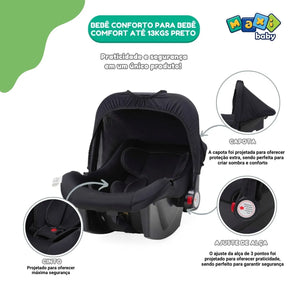 Bebê Conforto Para Bebê Comfort Até 13kgs Preto Maxi Baby