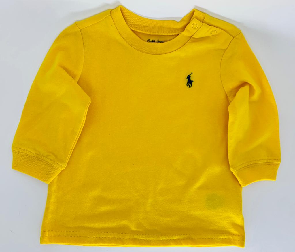 Camisa Ralph Lauren Manga longa Amarela com botão lateral