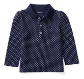 Camisa Polo Ralph Lauren Azul Marinho com Poá branco