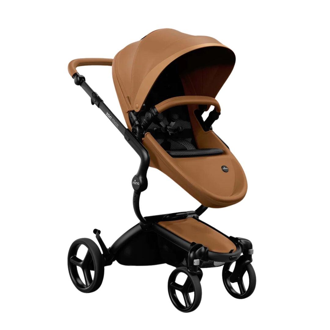 Carrinho de Bebê Mima Xari Max Caramelo Com Estrutura e Assento Preto
