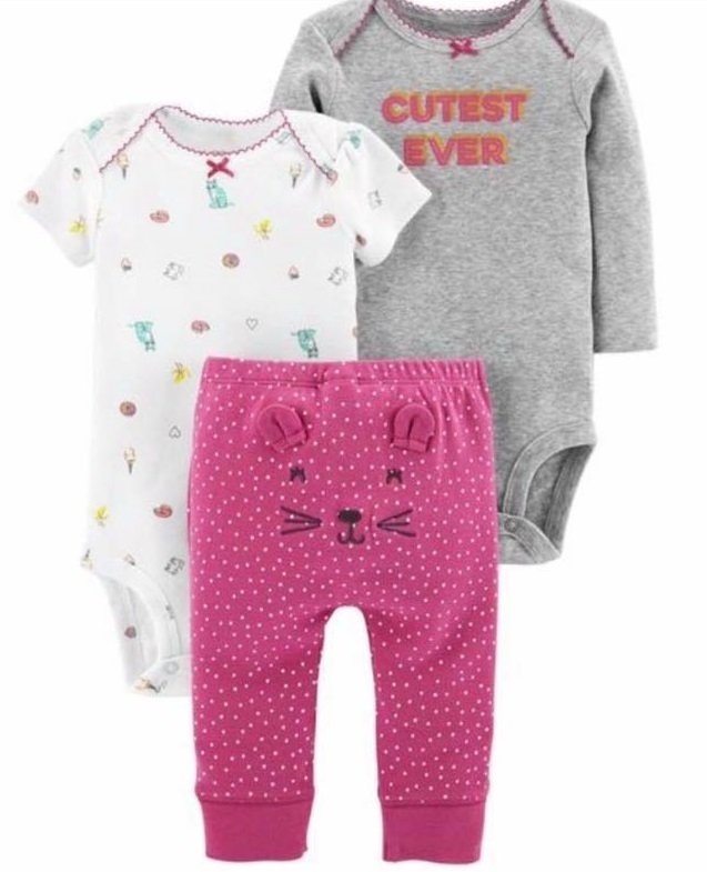 Conjunto Carter's 3 pçs Gatinha