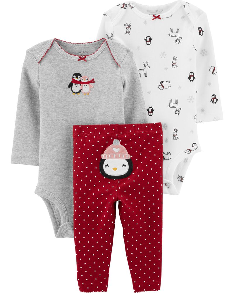 Conjunto 3pçs Carter's Pinguim