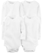 Kit body Carter's 4 pçs branco Manga longa
