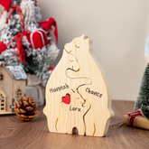 Quebra Cabeça Puzzle Madeira - Decoração Família Urso - SEM BASE