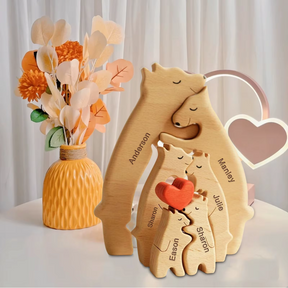 Quebra Cabeça Puzzle Madeira - Decoração Família Urso - SEM BASE