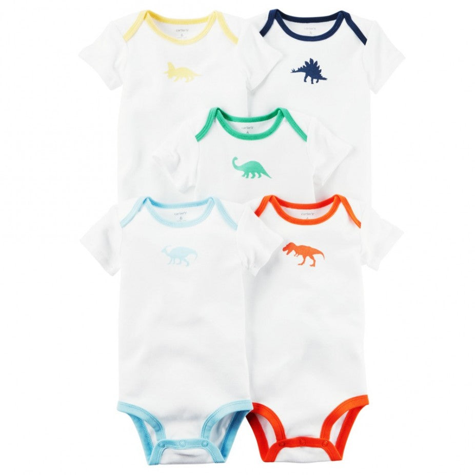Kit body Carter's 5 pçs Dinossauros