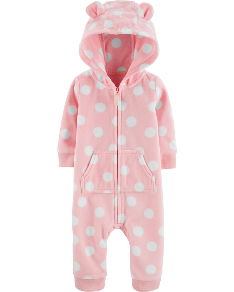 Macacão Carter's FLEECE Rosa com Capuz