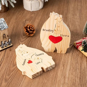 Quebra Cabeça Puzzle Madeira - Decoração Família Urso - SEM BASE