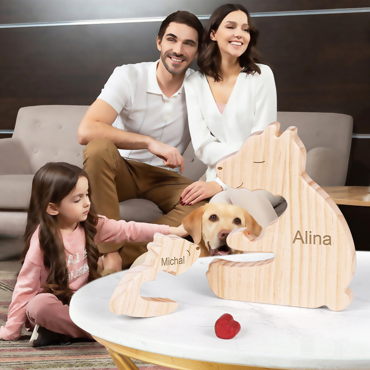 Quebra Cabeça Puzzle Madeira - Decoração Família Urso - Mãe Solo