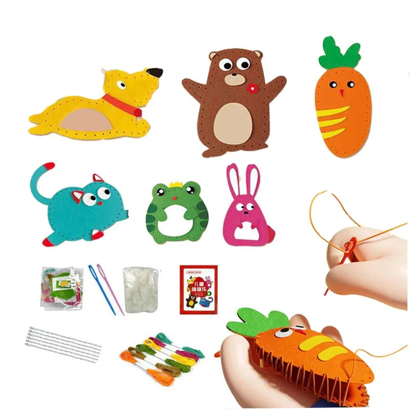 Kit de Costura Infantil com 14 Peças, Faça Você Mesmo