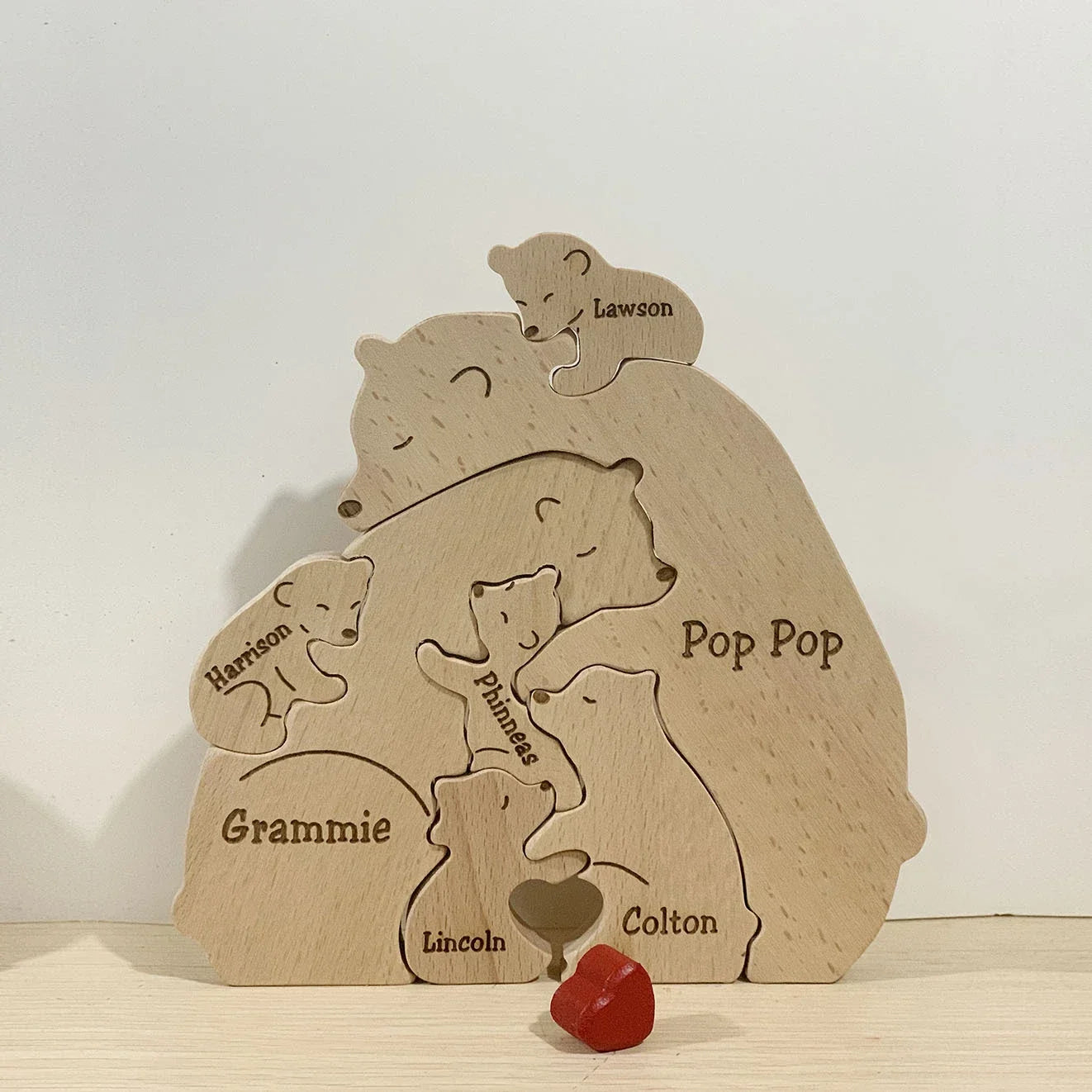 Quebra Cabeça Puzzle Madeira - Customização Família Urso