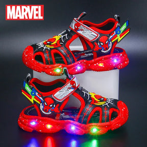 Sandália Infantil Menino  Com Led Homem Aranha