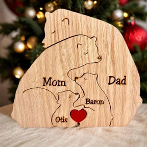 Quebra Cabeça Puzzle Madeira - Customização Família Urso