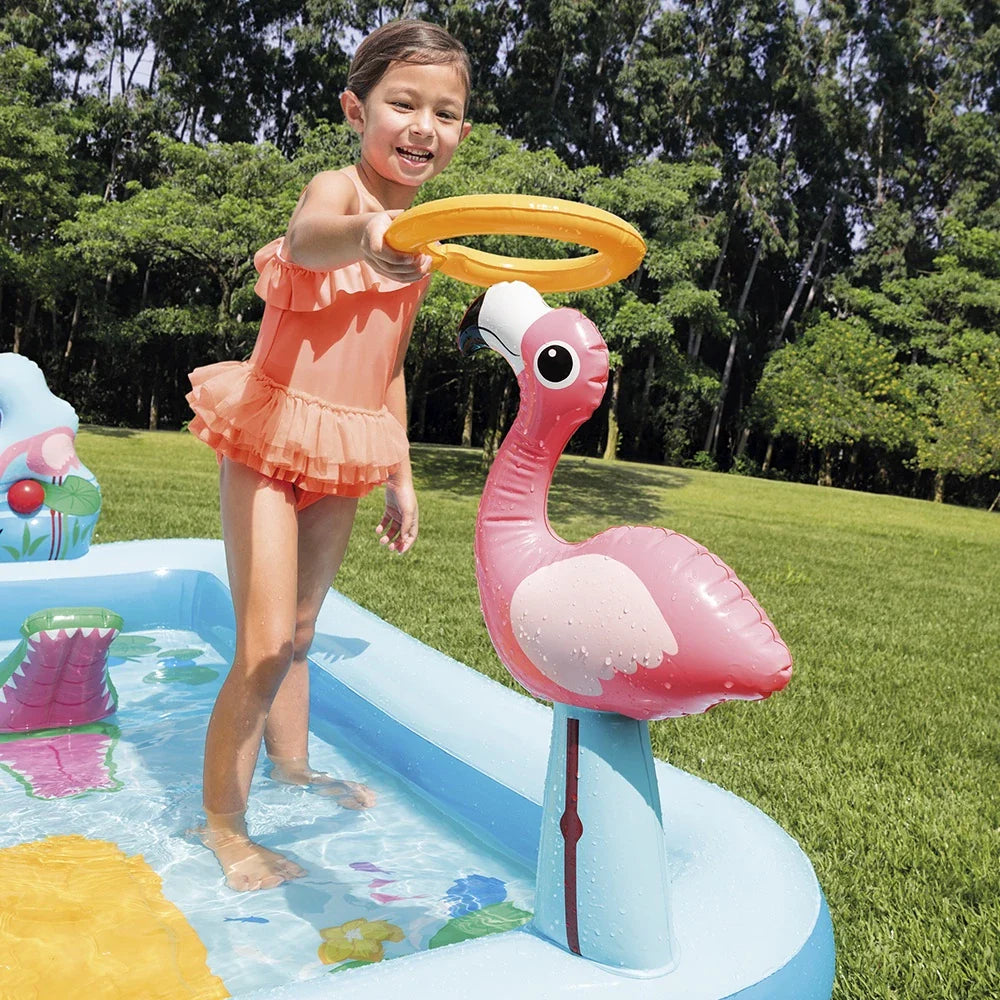 Piscina Playground Infantil Aventura na Floresta 493 Litros Mais 57 Litros Intex
